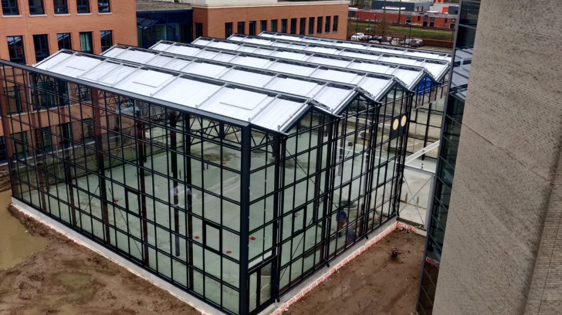 Commercial glasshouse construction atria Planon