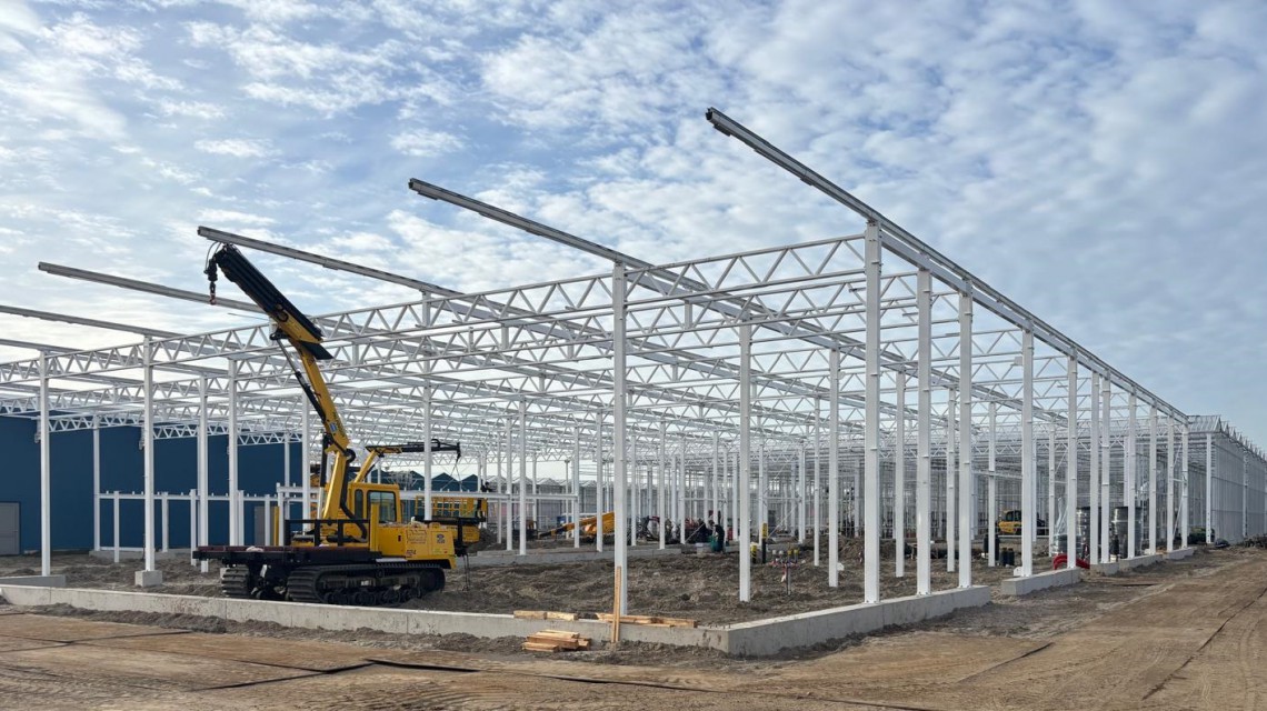 Steel construction WUR Entrance building Greenhouse 5