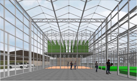 Drawing Rooftop greenhouse Kortrijk campus