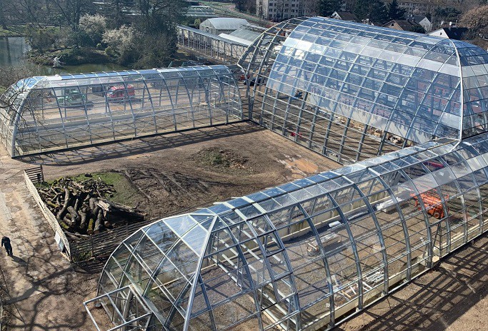 Glass construction botanical garden Flora